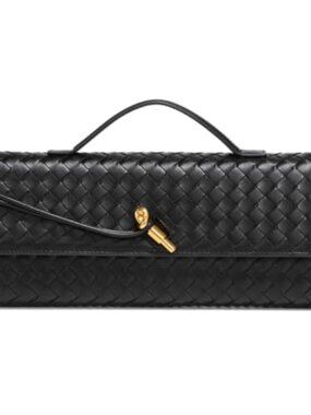 Woven PU Leather Evening Clutch Purse Shoulder Bag Crossbody Satchel